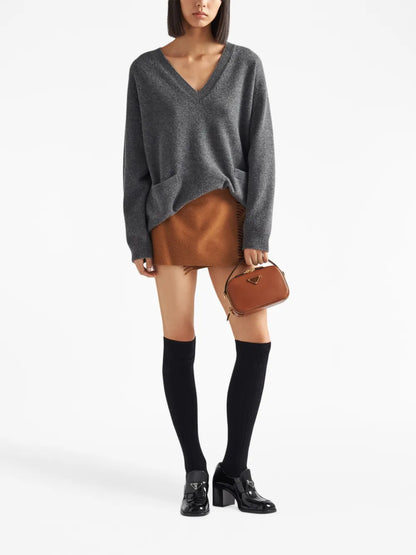 Wraparound Cashmere Miniskirt
