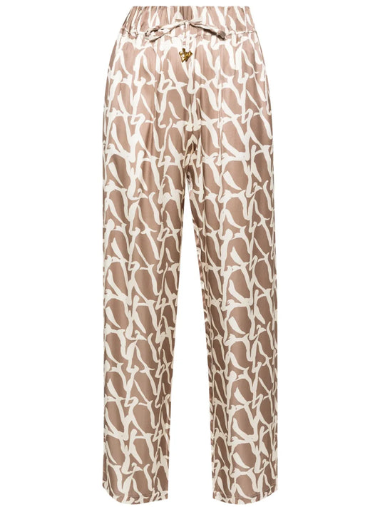 Aurora Monogram-Print Drawstring Trousers