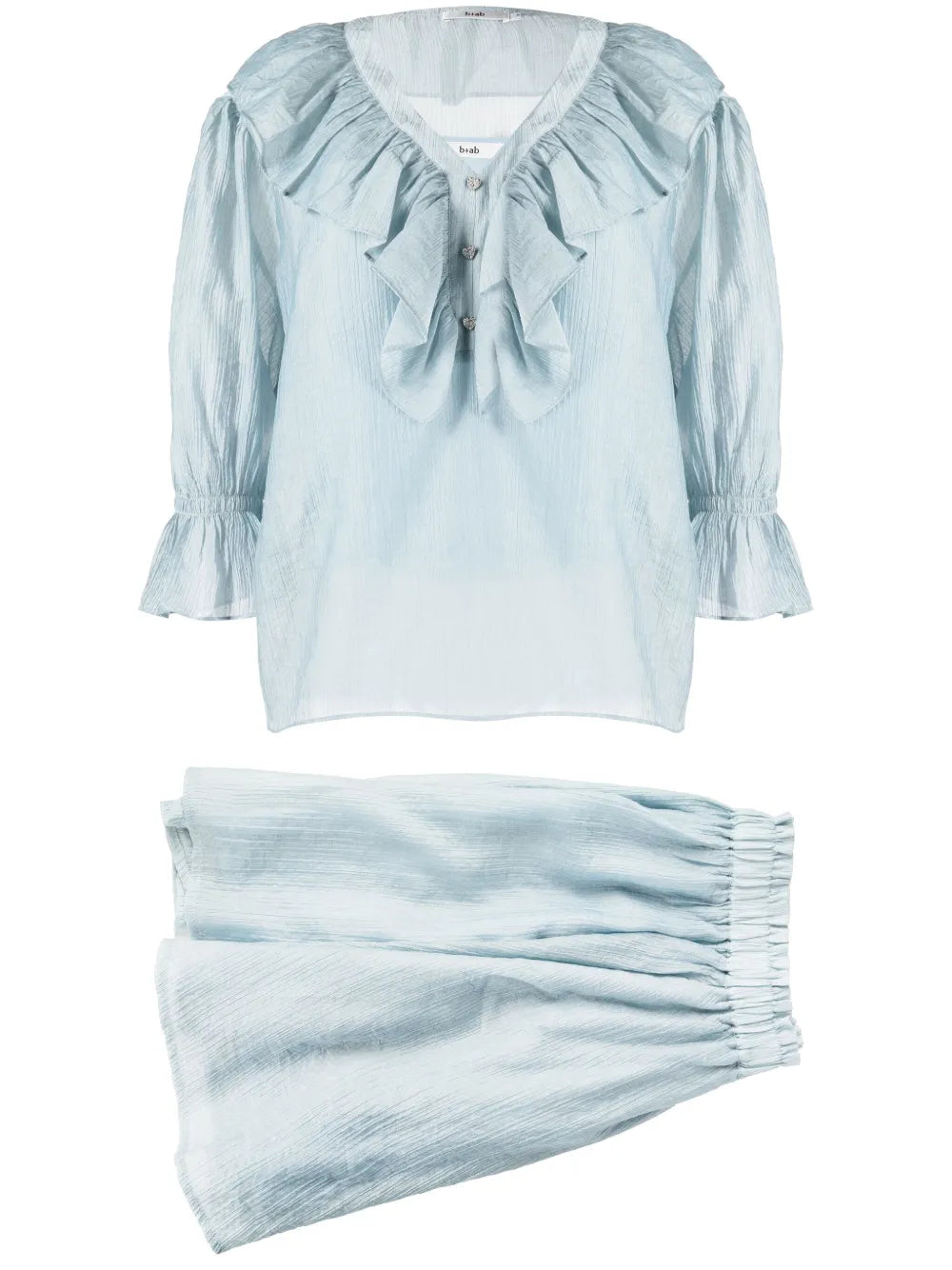 Ruffled V-Neck Set