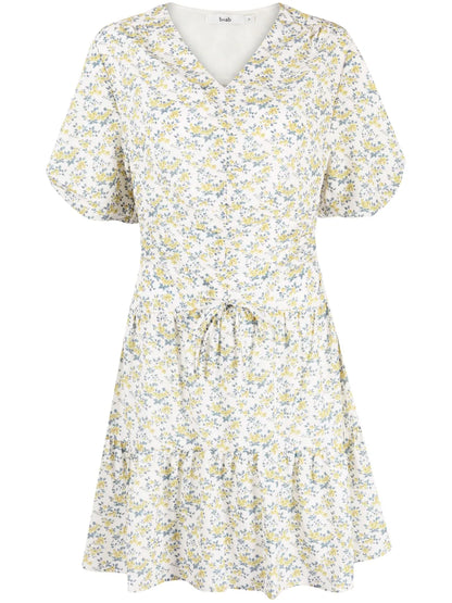 Floral-Print Short-Sleeved Dress