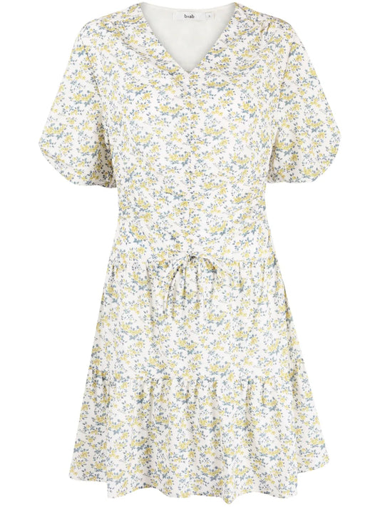 Floral-Print Short-Sleeved Dress