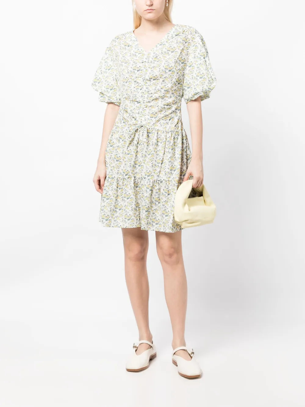 Floral-Print Short-Sleeved Dress