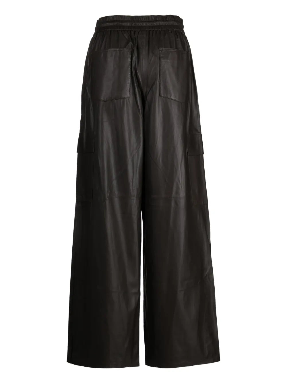 Drawstring Leather Cargo Trousers