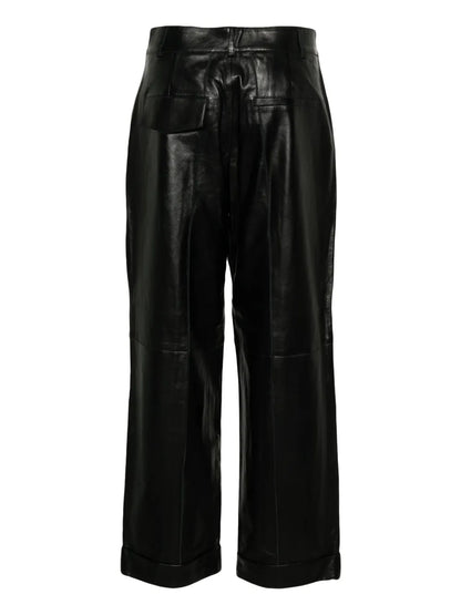 Zima Leather Straight-Leg Trousers