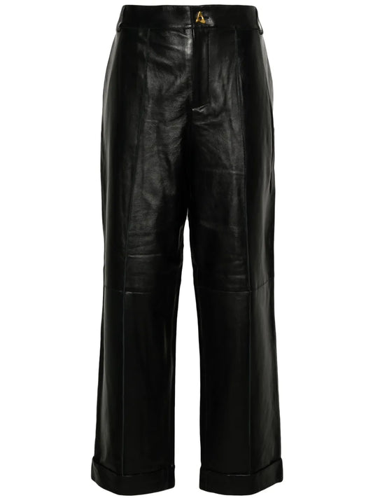 Zima Leather Straight-Leg Trousers