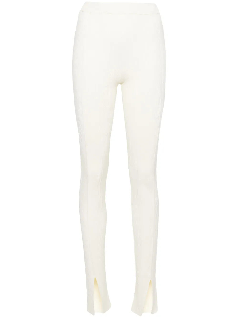 Leo Slit Ribbed-Knit Leggings