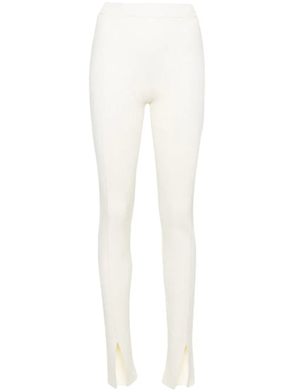 Leo Slit Ribbed-Knit Leggings