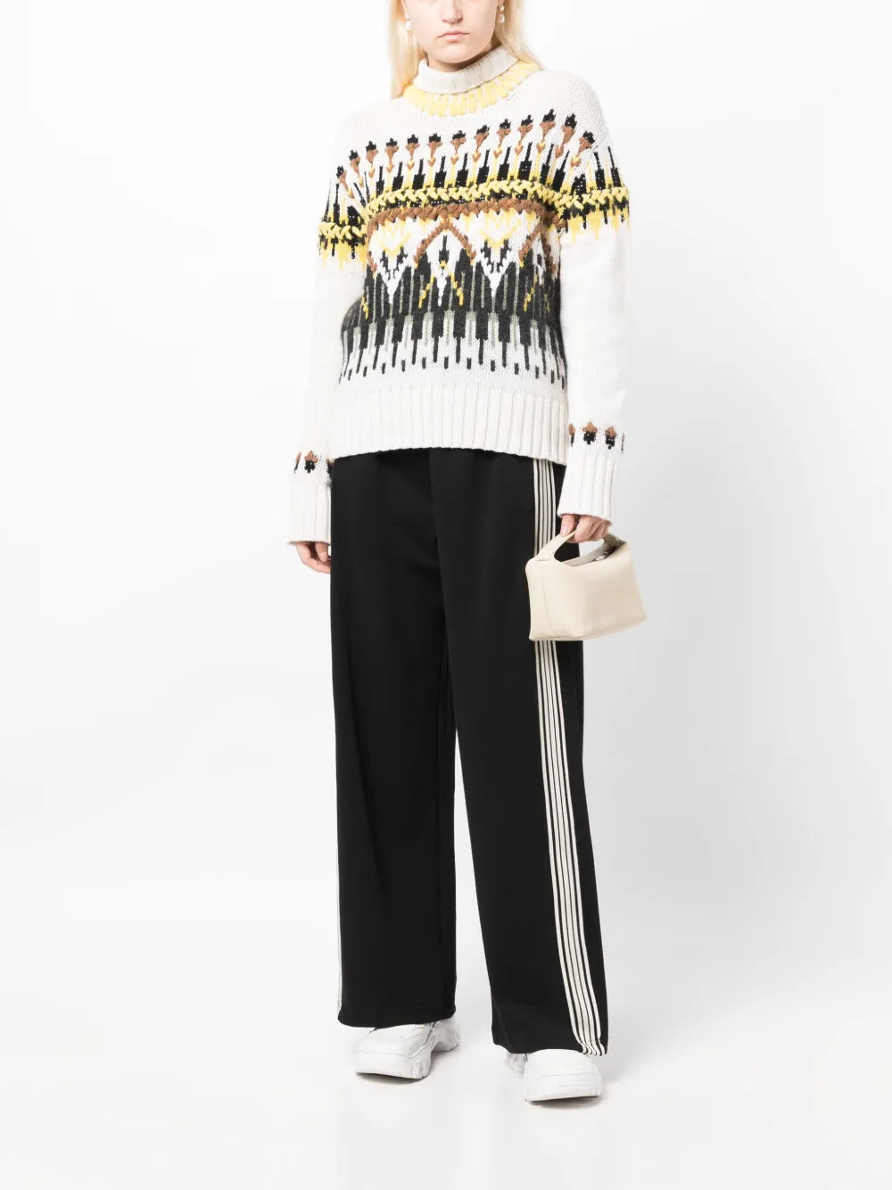 Stripe-Detail Wide-Leg Trousers