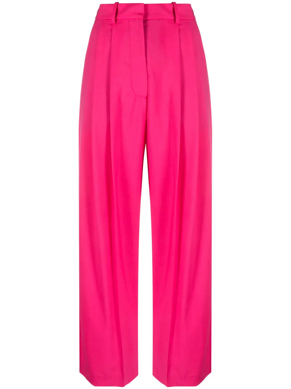 Pleat-Detail Straight-Leg Trousers