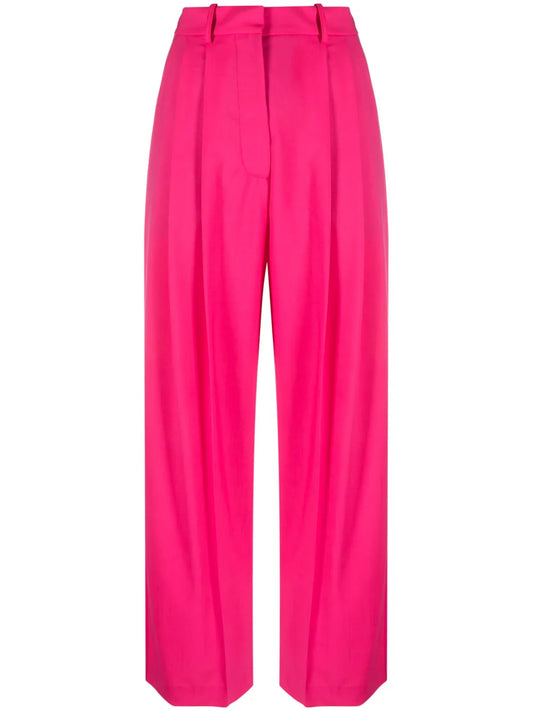 Pleat-Detail Straight-Leg Trousers