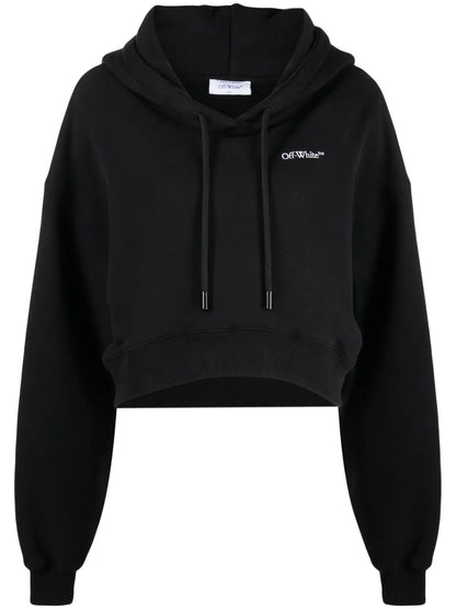 Logo-Print Cropped Hoodie