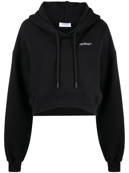 Logo-Print Cropped Hoodie