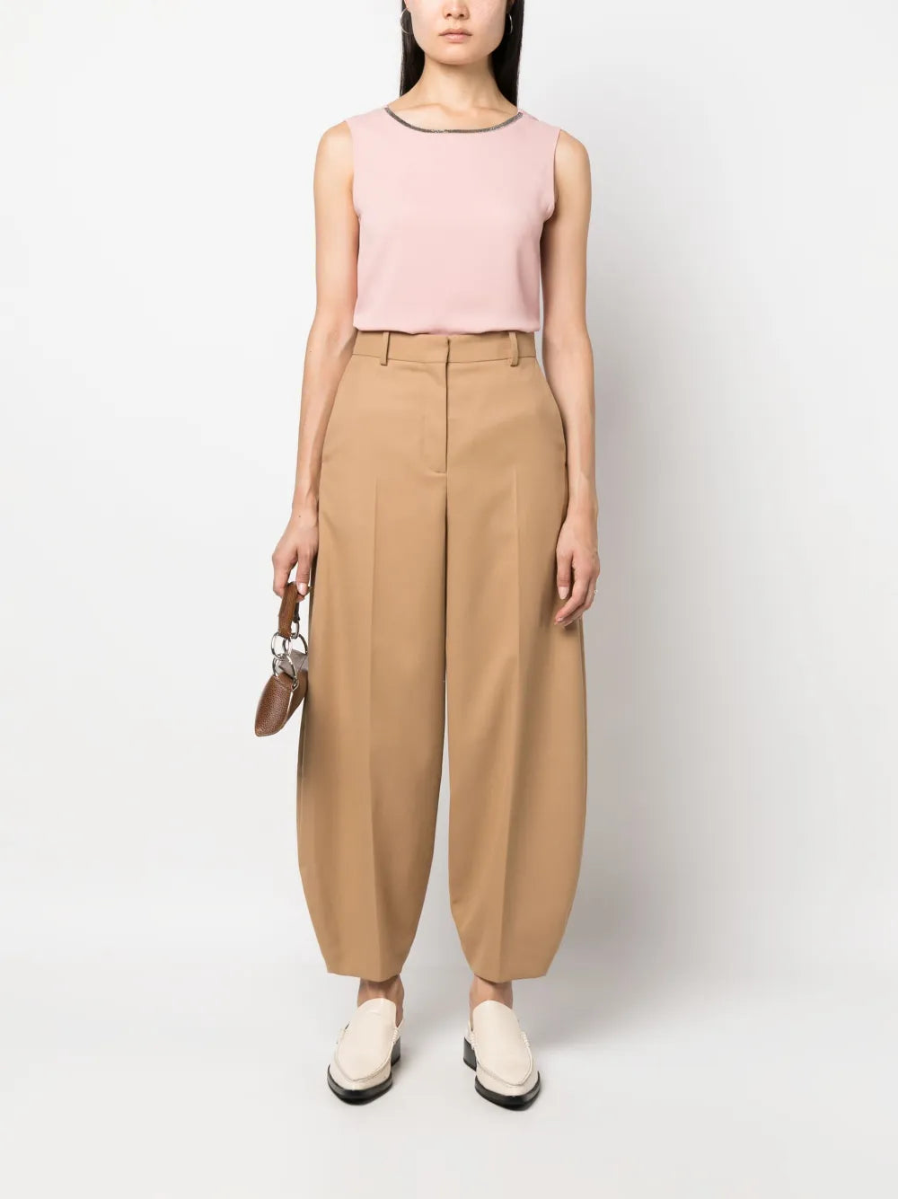 Bead-Embellished Silk Top