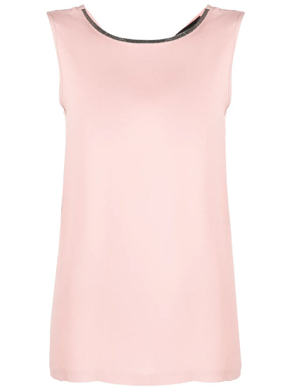 Bead-Embellished Silk Top