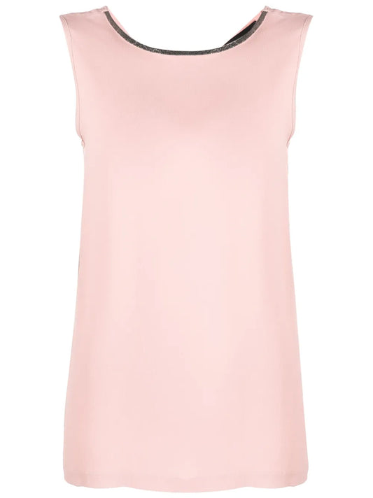 Bead-Embellished Silk Top