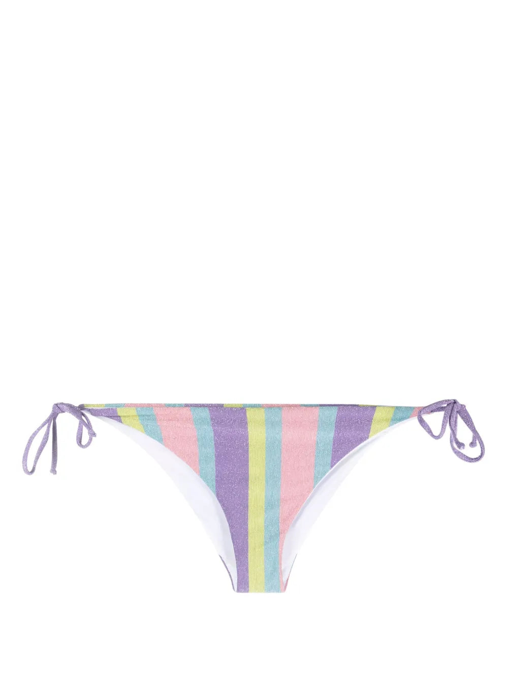 Stripe-Print Tied Bikini Briefs