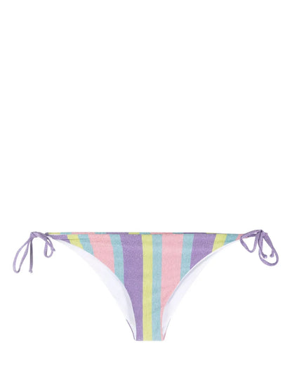 Stripe-Print Tied Bikini Briefs