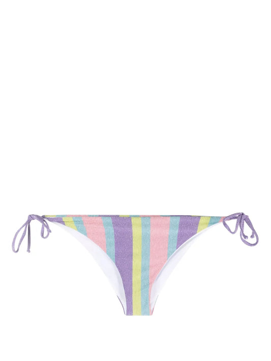 Stripe-Print Tied Bikini Briefs