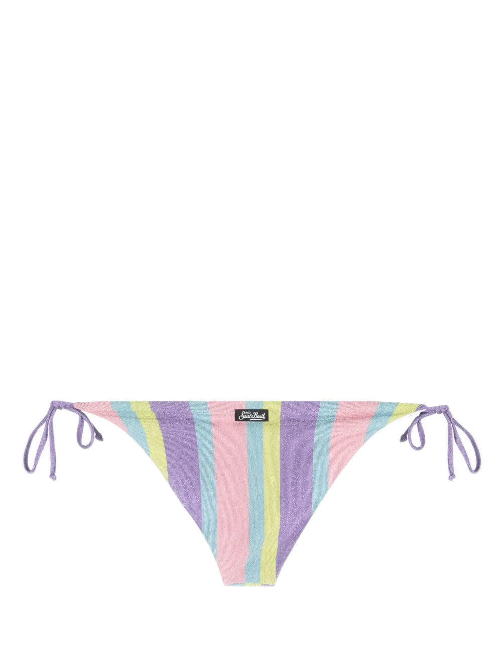 Stripe-Print Tied Bikini Briefs