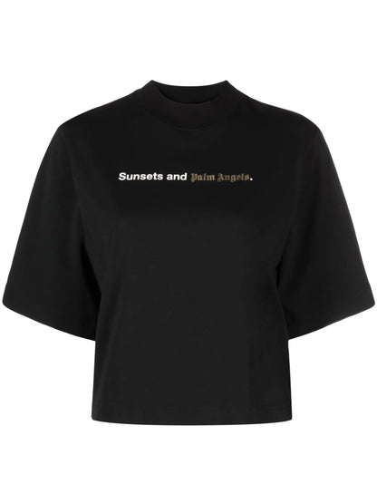 Sunsets-Print Cotton T-Shirt