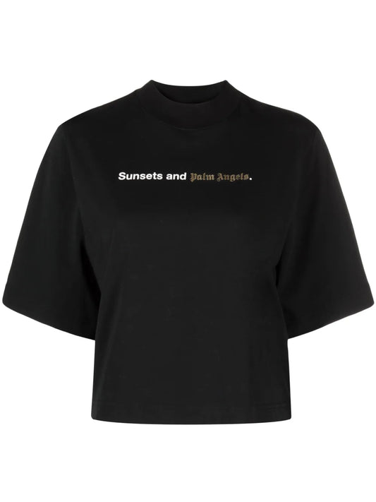 Sunsets-Print Cotton T-Shirt