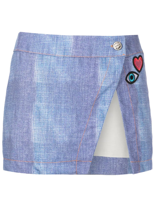 Patch-Detail Mini Skirt