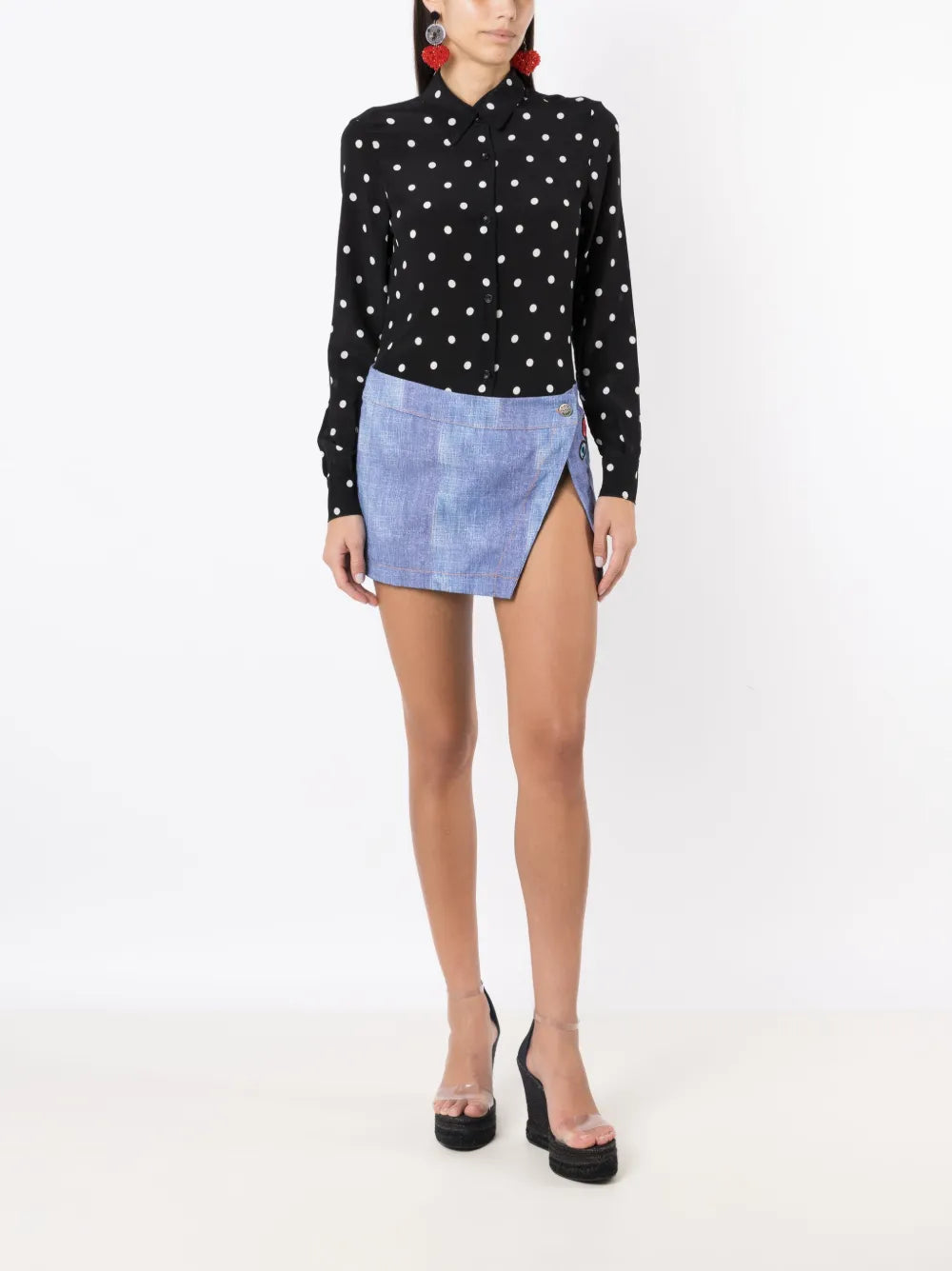 Patch-Detail Mini Skirt