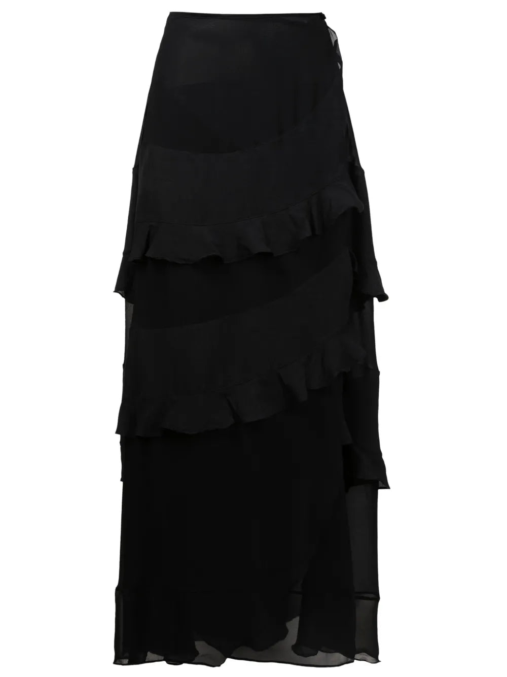 Ruffled-Trim Maxi Skirt