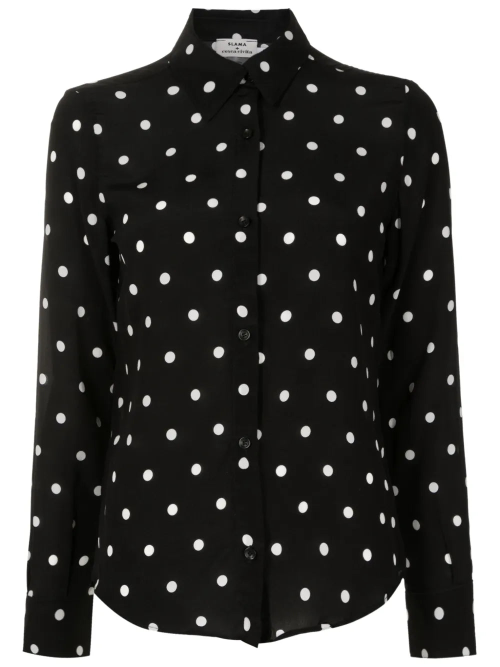 Polka-Dot Pattern Silk Shirt