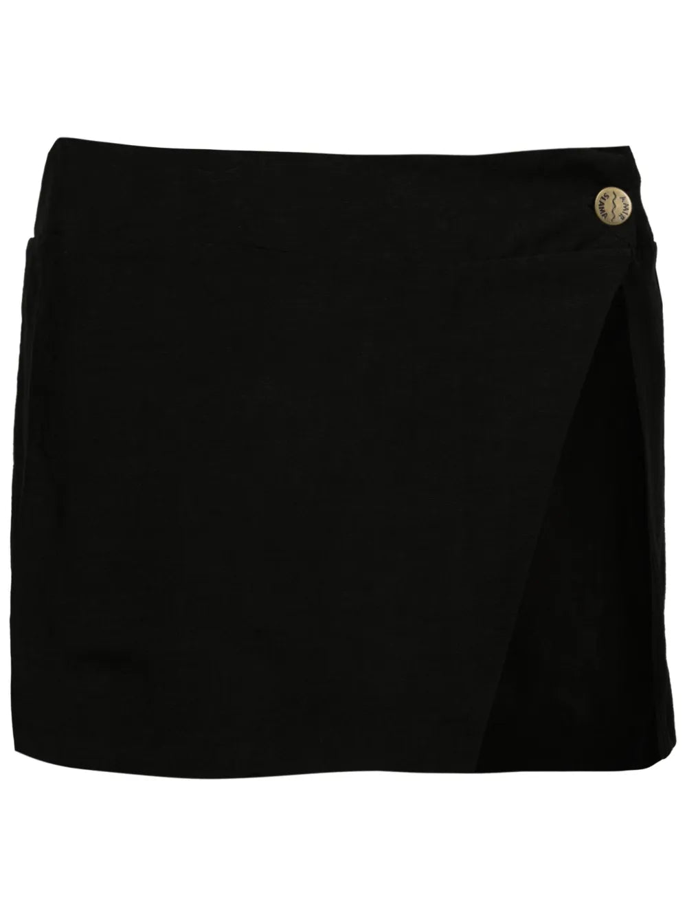 Logo-Engraved Button Miniskirt