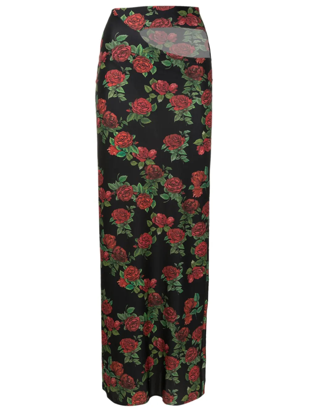 Cut-Out Floral-Pattern Maxi Skirt