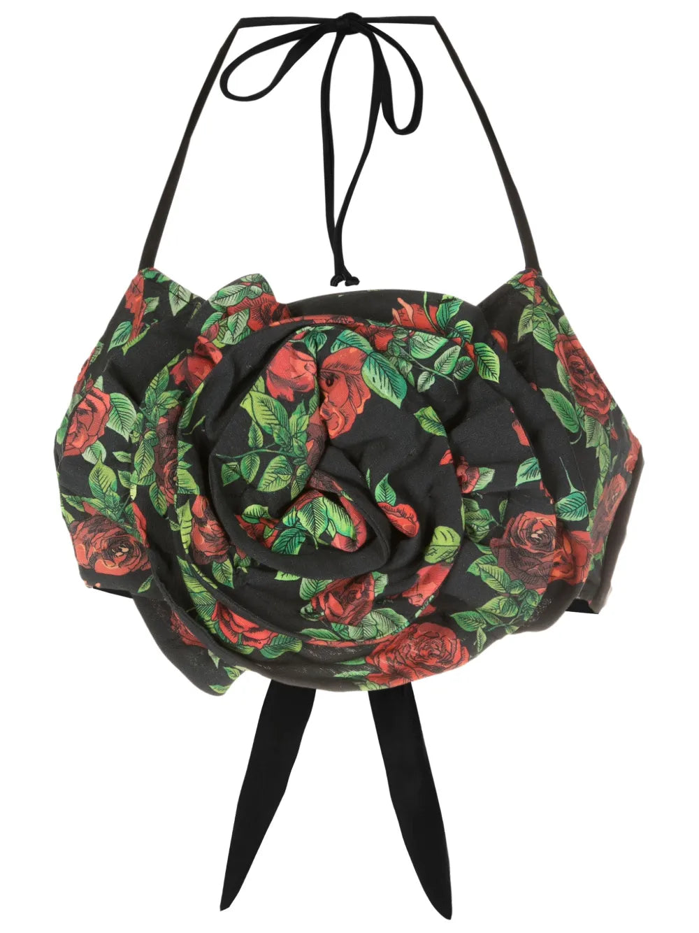 Floral-Appliqué Crop Top