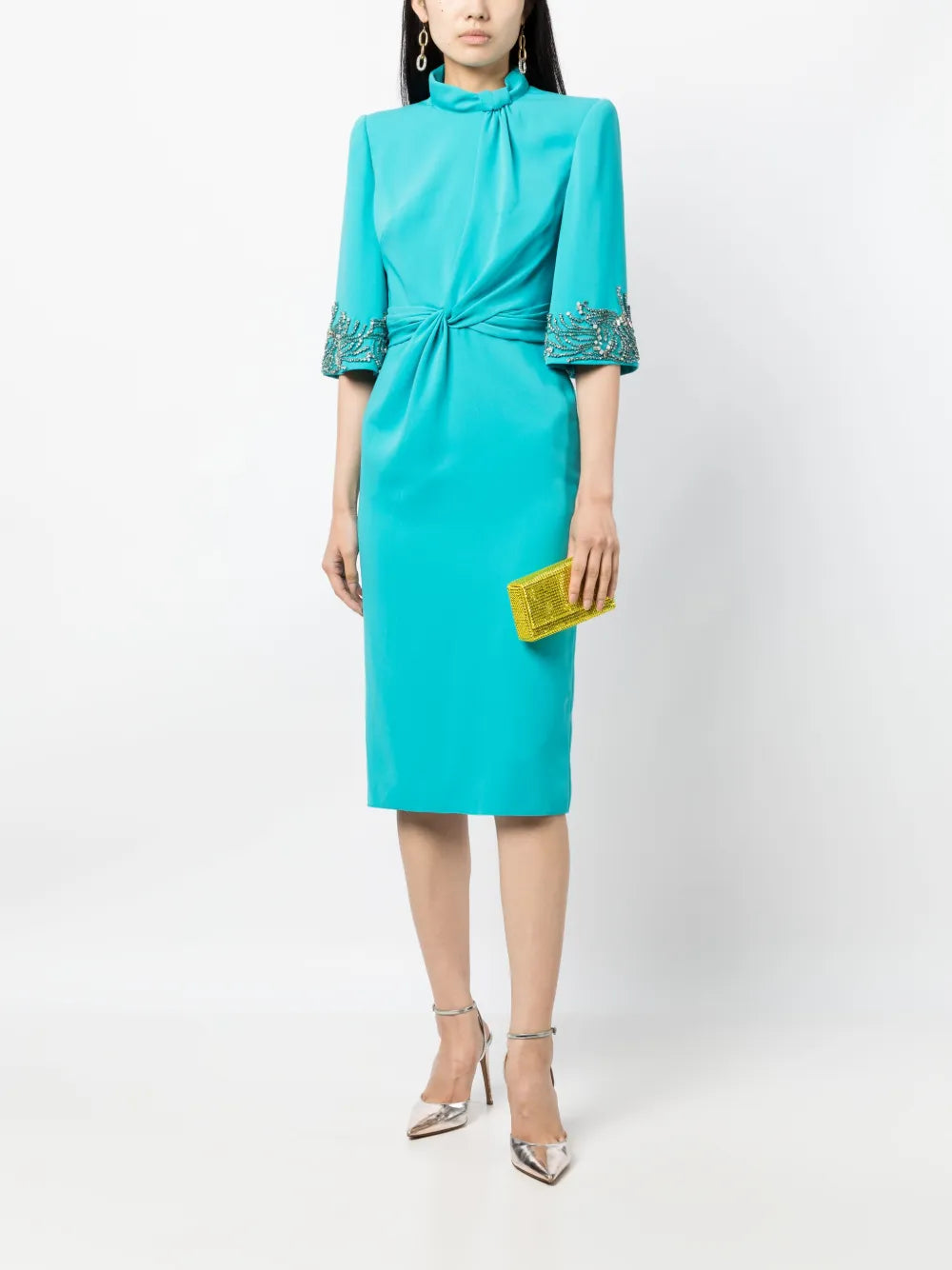 Lily Twist-Detail Midi Dress