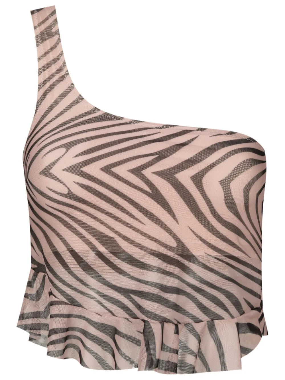 Animal-Pattern One-Shoulder Top