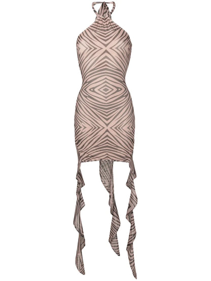 Geometric Animal-Pattern Minidress