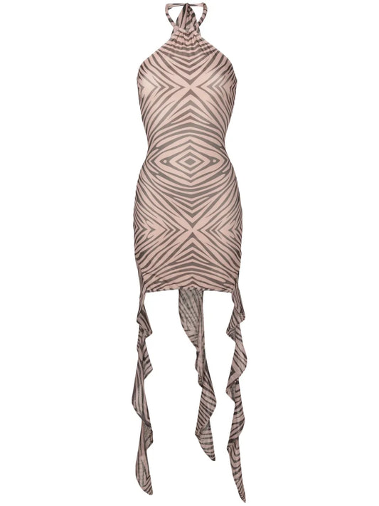 Geometric Animal-Pattern Minidress