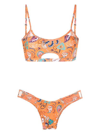 Graphic-Print Bikini Set