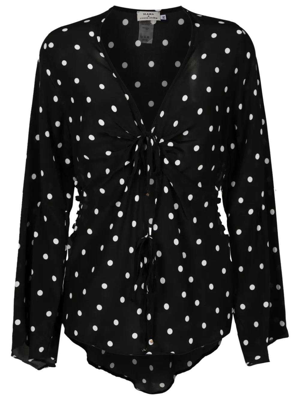 Polka-Dot Pattern Silk Blouse
