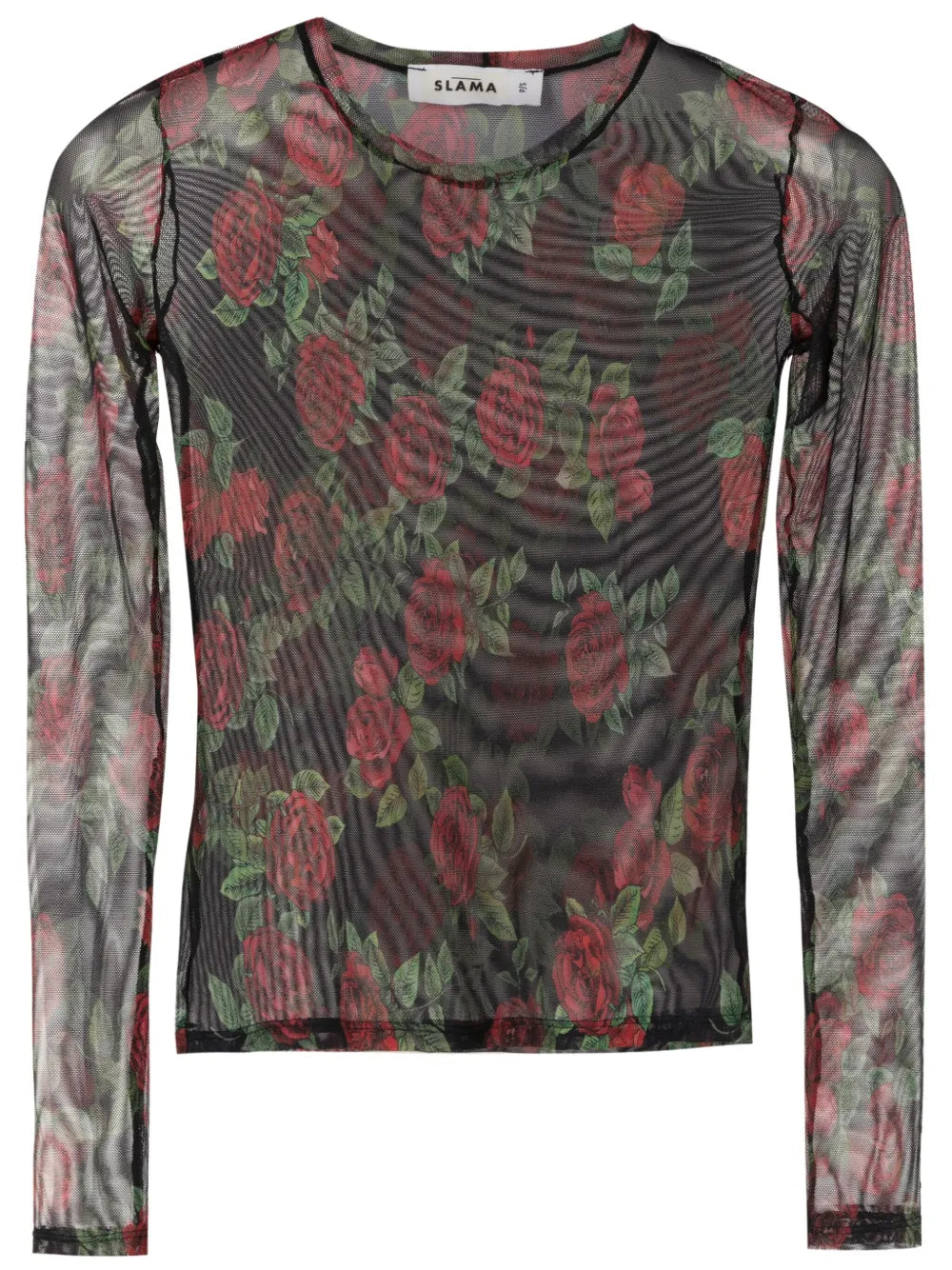 Sheer Floral-Pattern T-Shirt