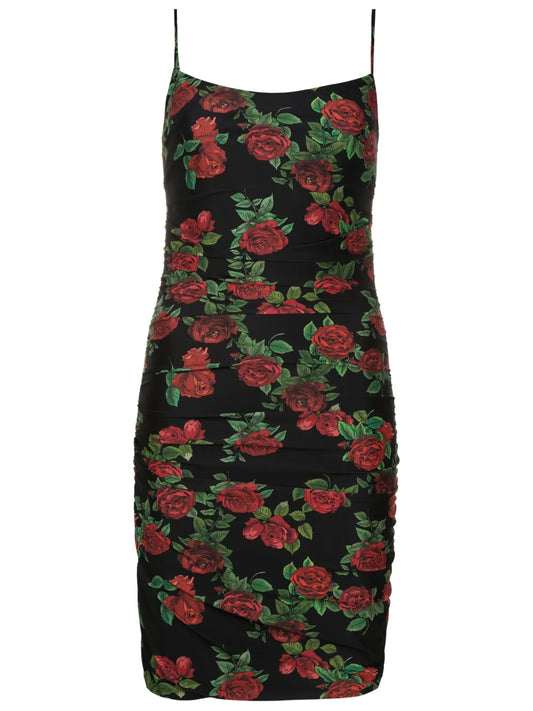 Floral-Pattern Mini Cami Dress