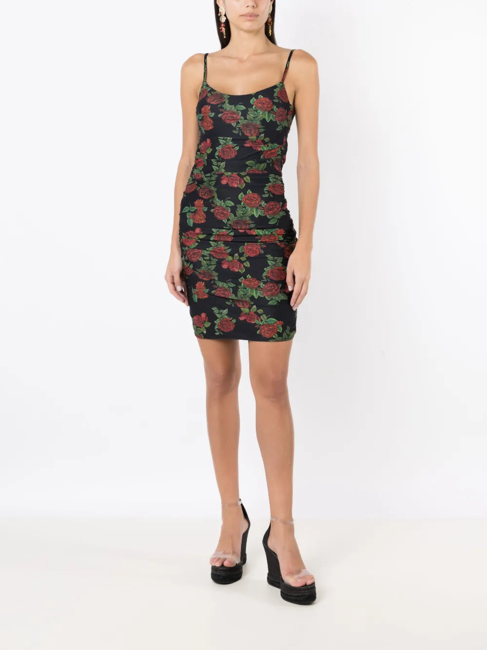Floral-Pattern Mini Cami Dress