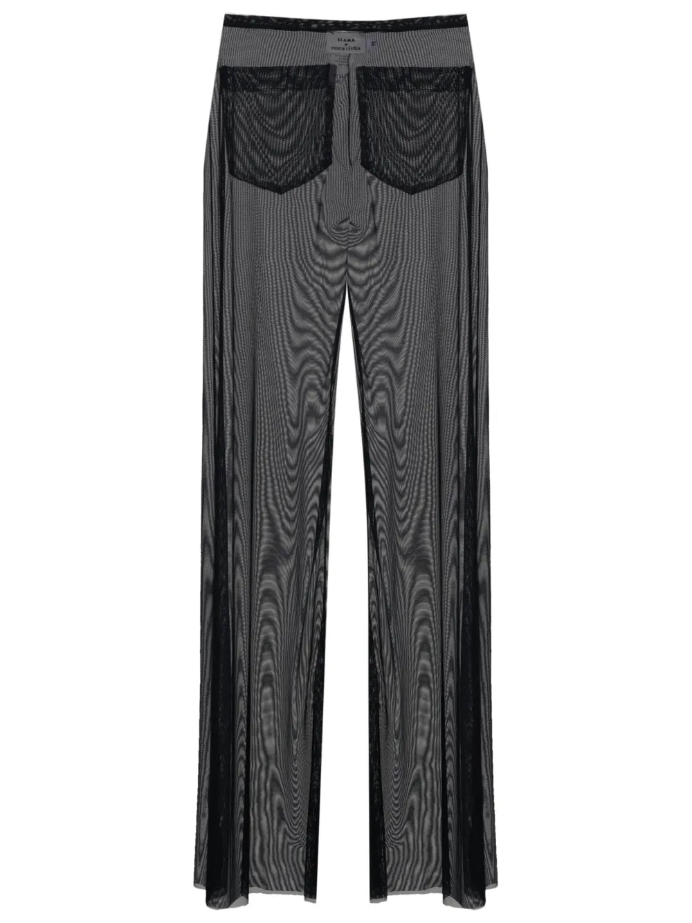 Sheer Ruffled-Trim Trousers