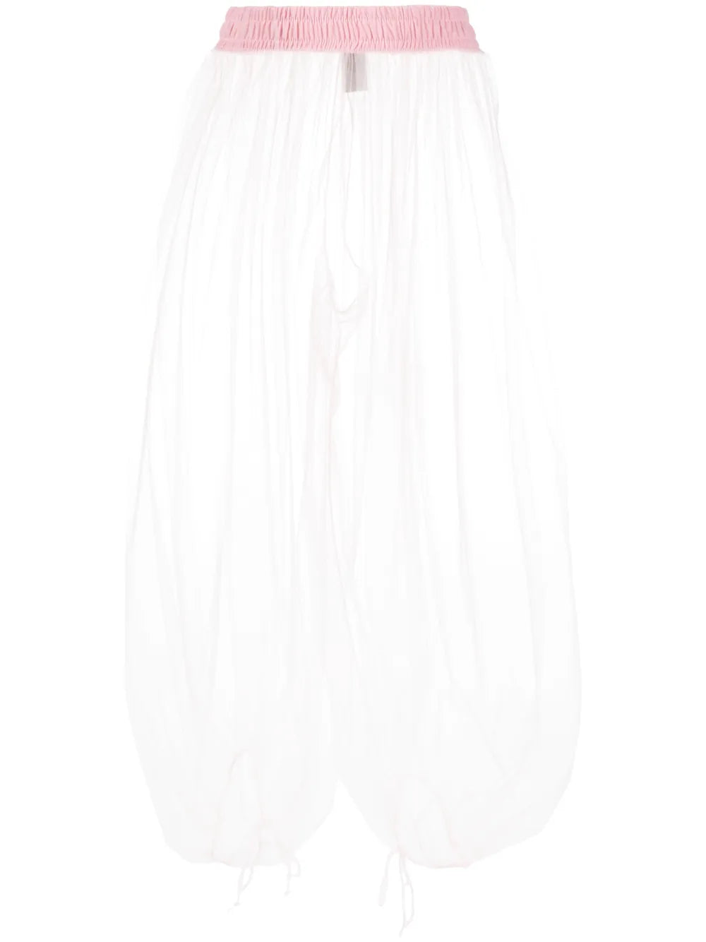 Semi-Sheer Tulle Cropped Trousers