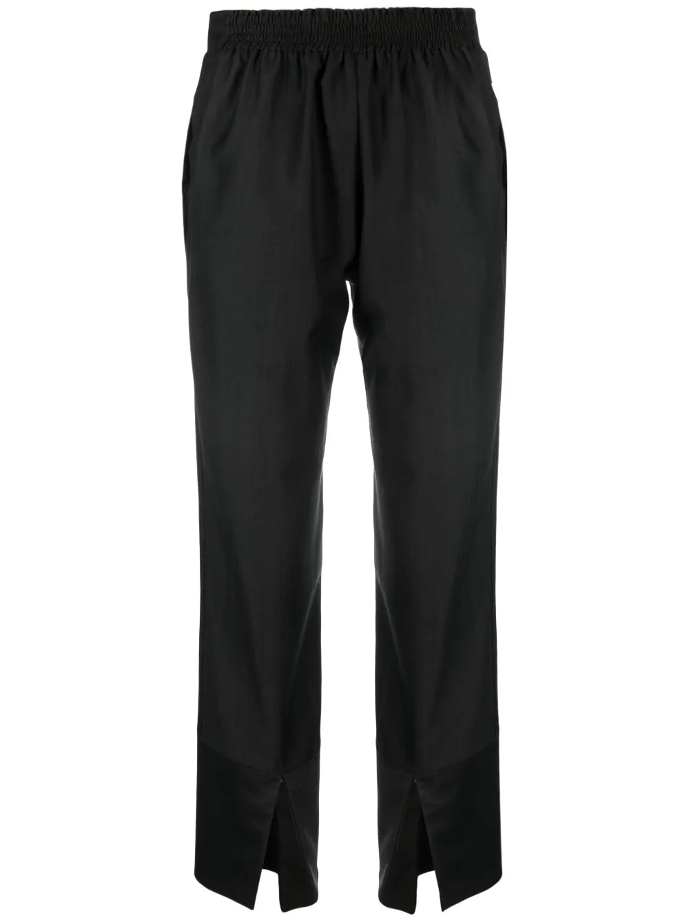 Elasticated-Waist Virgin Wool Cropped Trousers