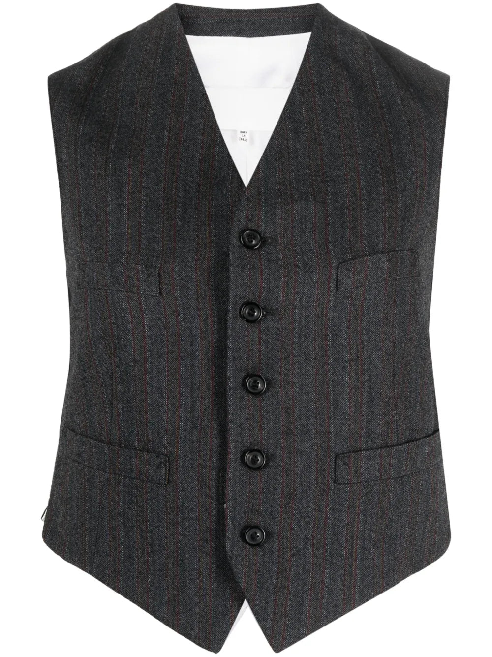 Stripe-Print Button-Up Waistcoat