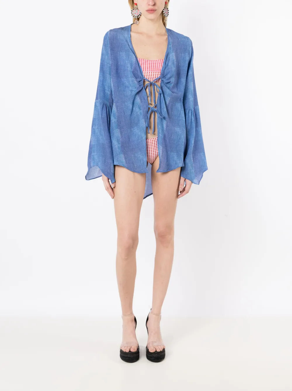 Front-Tie Fastening Silk Kaftan