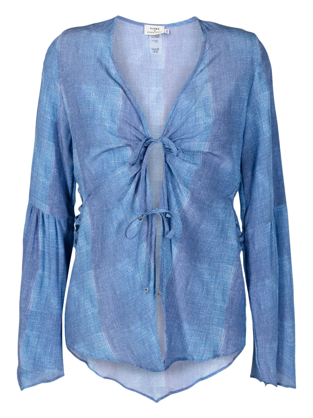 Front-Tie Fastening Silk Kaftan
