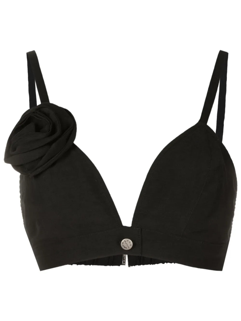 Floral-Appliqué Crop Top