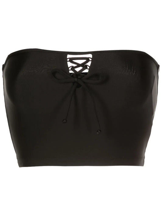 Lace-Up Fastening Cropped Top