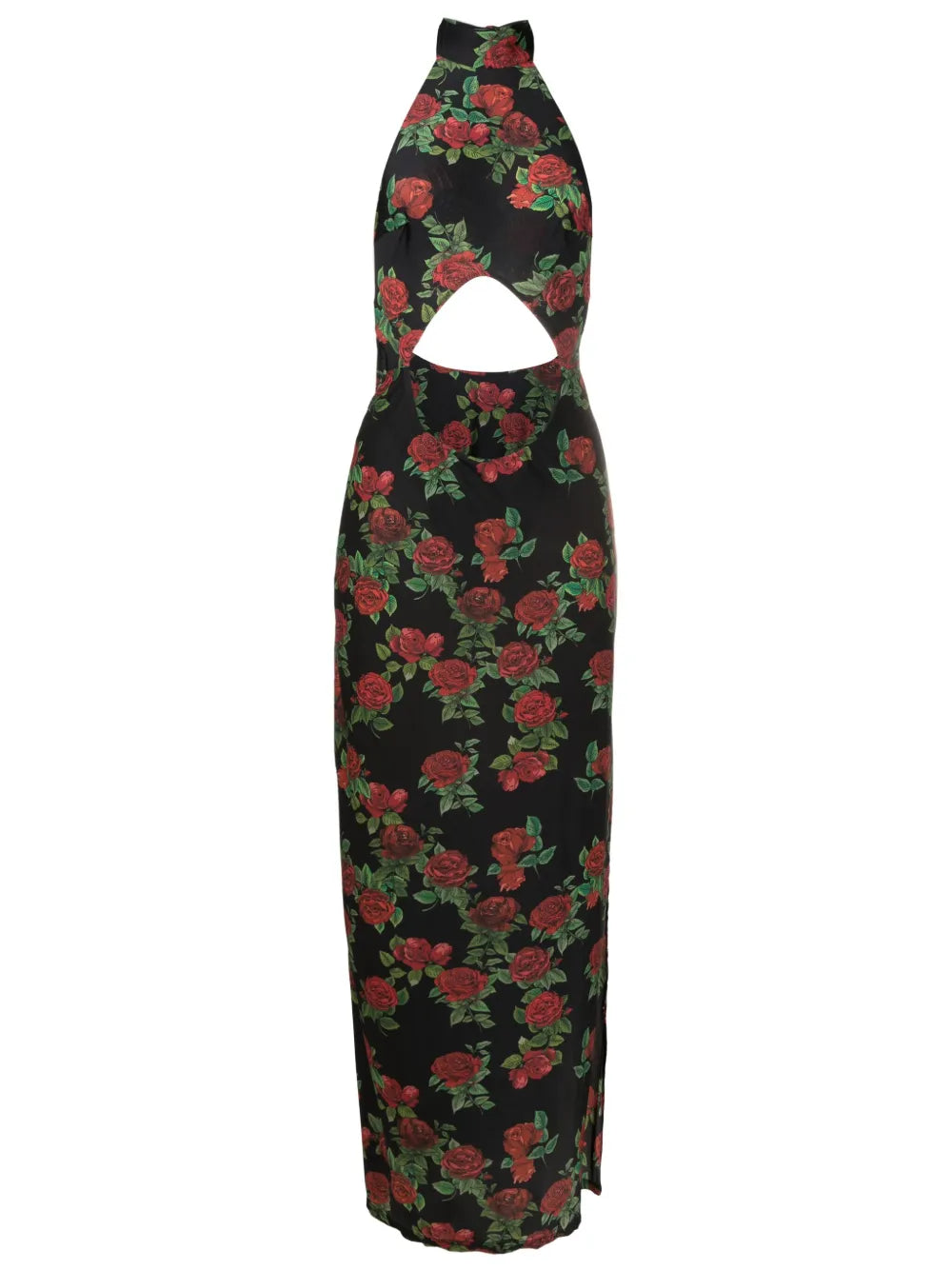 Cut-Out Floral-Pattern Maxi Dress